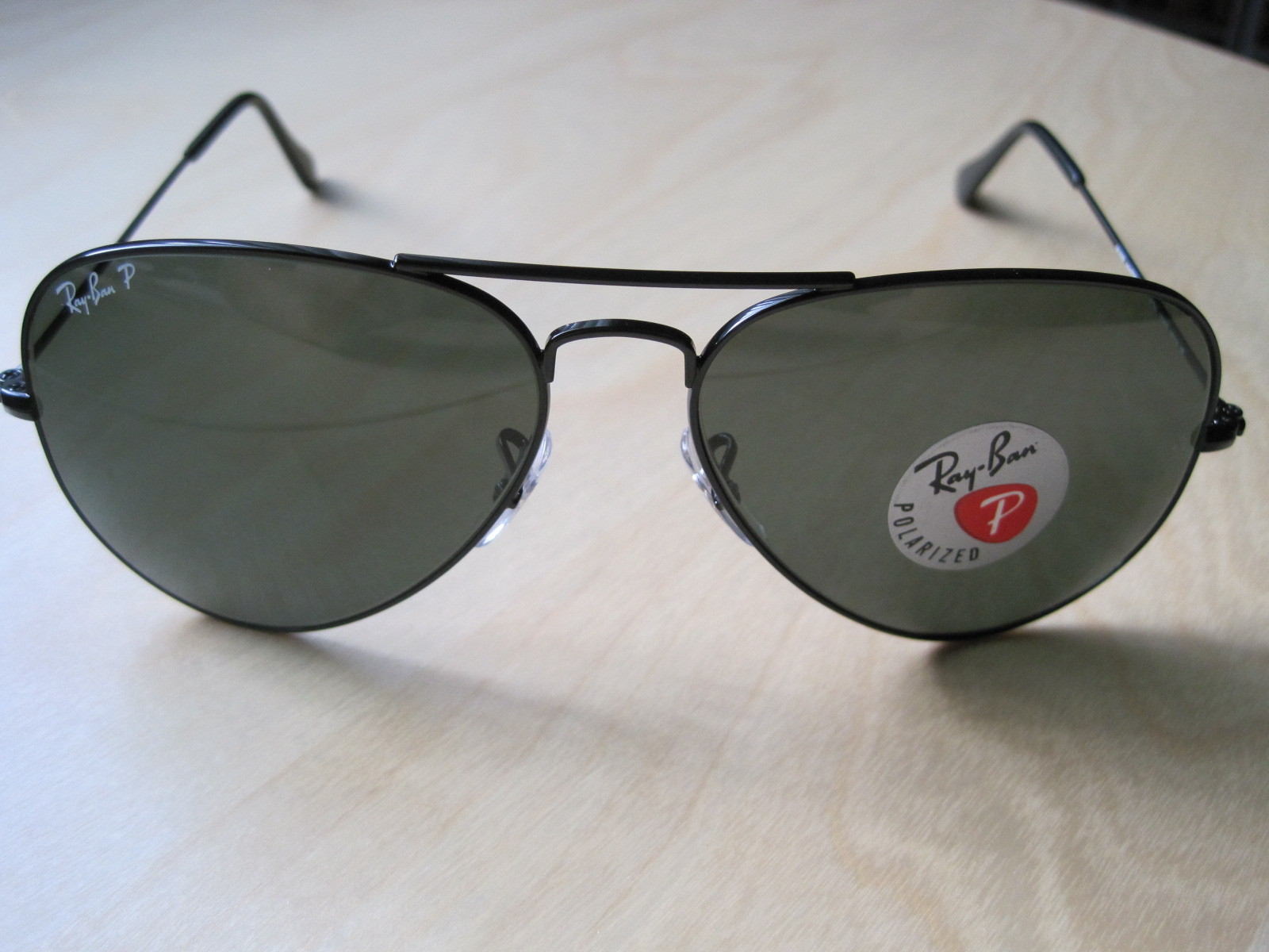 Authentic RAY BAN AVIATOR 3025 Aviator Black FRAME POLARIZED RB 3025 002/58 58MM