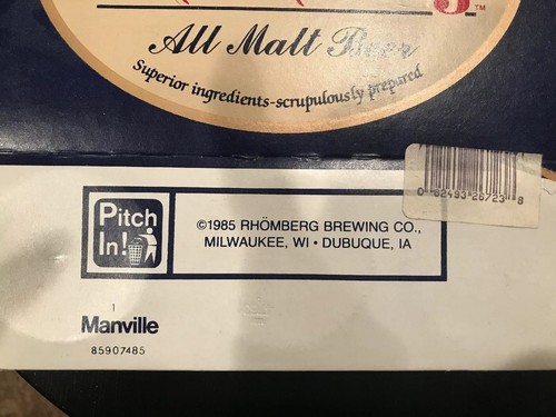 Rare Rhomberg Brewing 1985 All Malt Beer Six pack Bottle Holder Dubuque