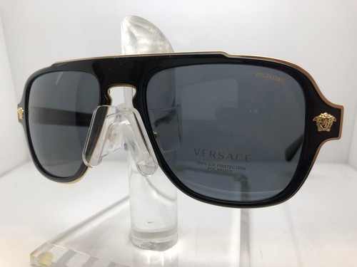 Pre-owned Versace Authentic  Sunglasses Ve2199 Medusa Charm 1002/81 Black/polarized Grey In Gray