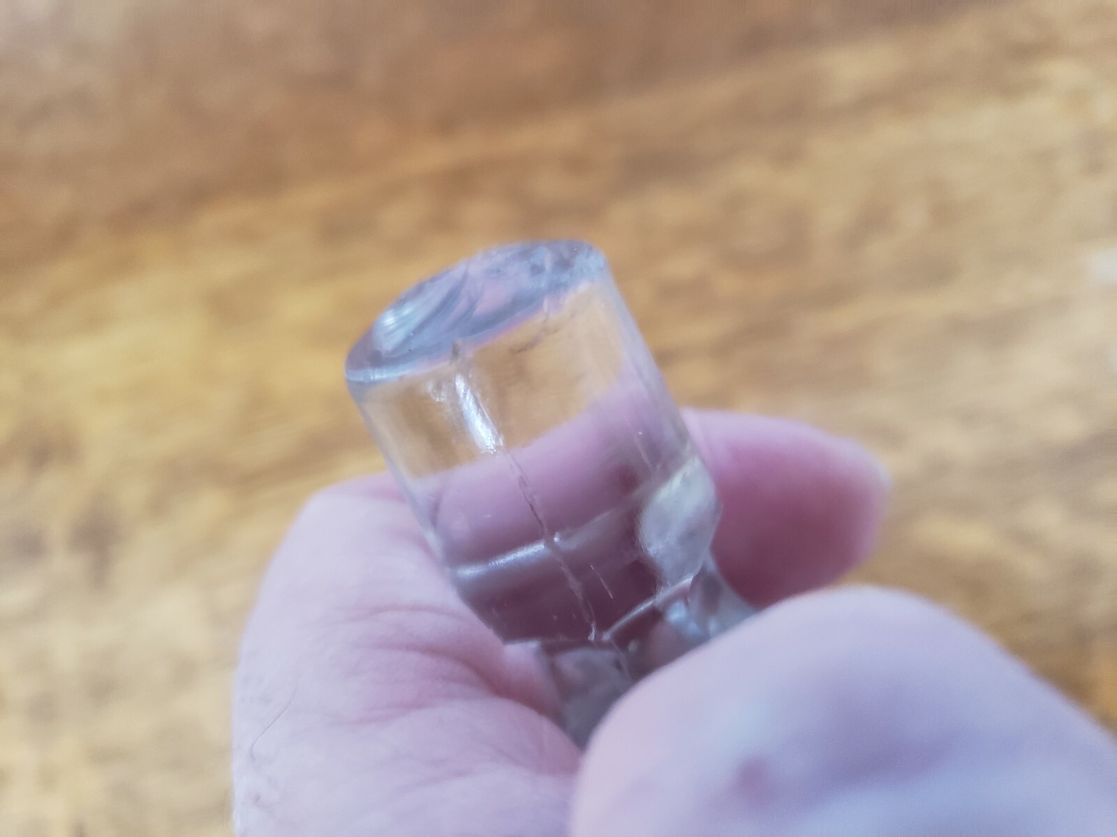 Antique Cut Glass Crystal Decanter Bottle Ball Prizm Stopper Only Vintage 3 inch