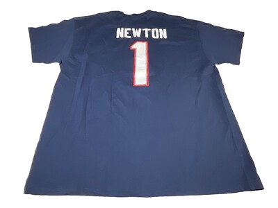 NFL New England Patriots Men s T-Shirt Size XL #1 Cam Newton Blue Football NWT