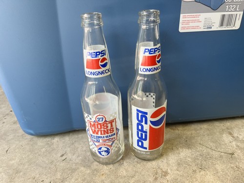 Vintage Pepsi Long Neck Clear Glass Bottle 12 oz Richard Petty #43