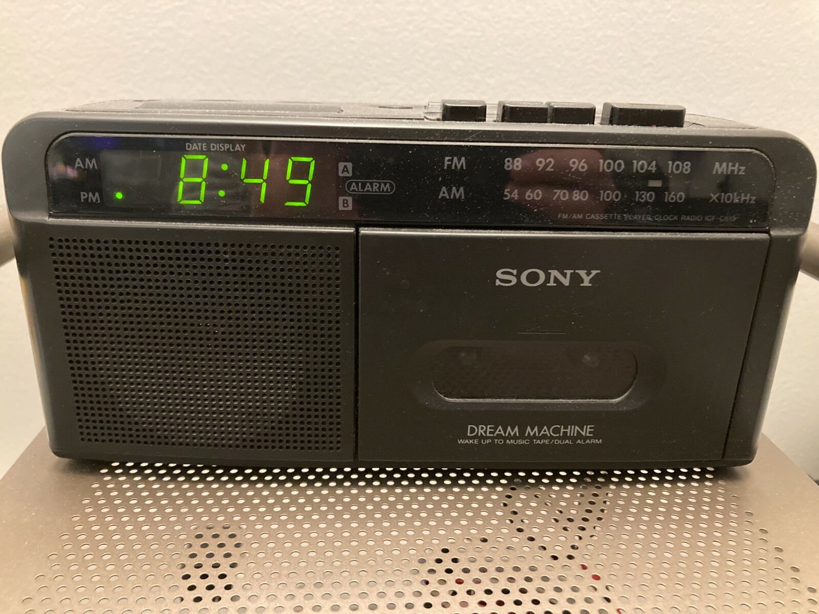 Vintage Sony Dream Machine Alarm Clock AM/FM Radio Cassette Player