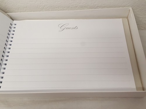Lillian Rose Guest Book Off White Sash With Rhinestone & Gold Clasp In Box