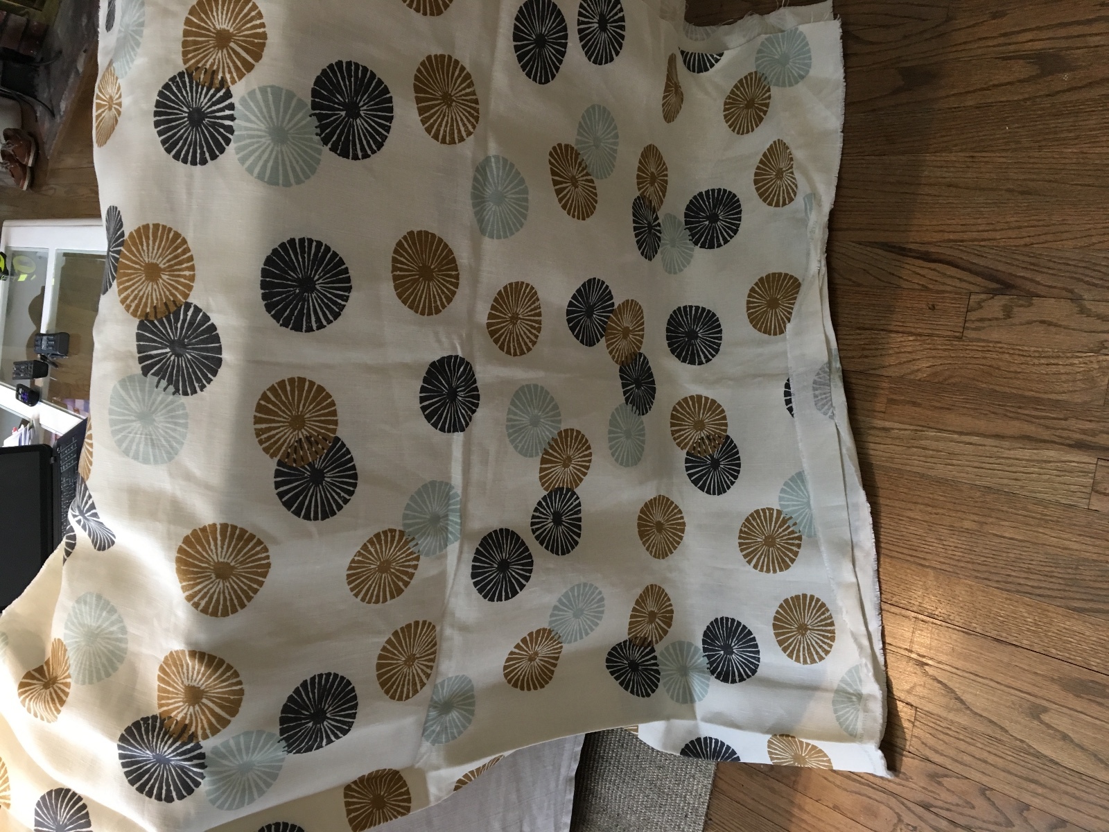 Lee Jofa Groundworks Kasa  Linen Fabric Aqua Brown and Black  46