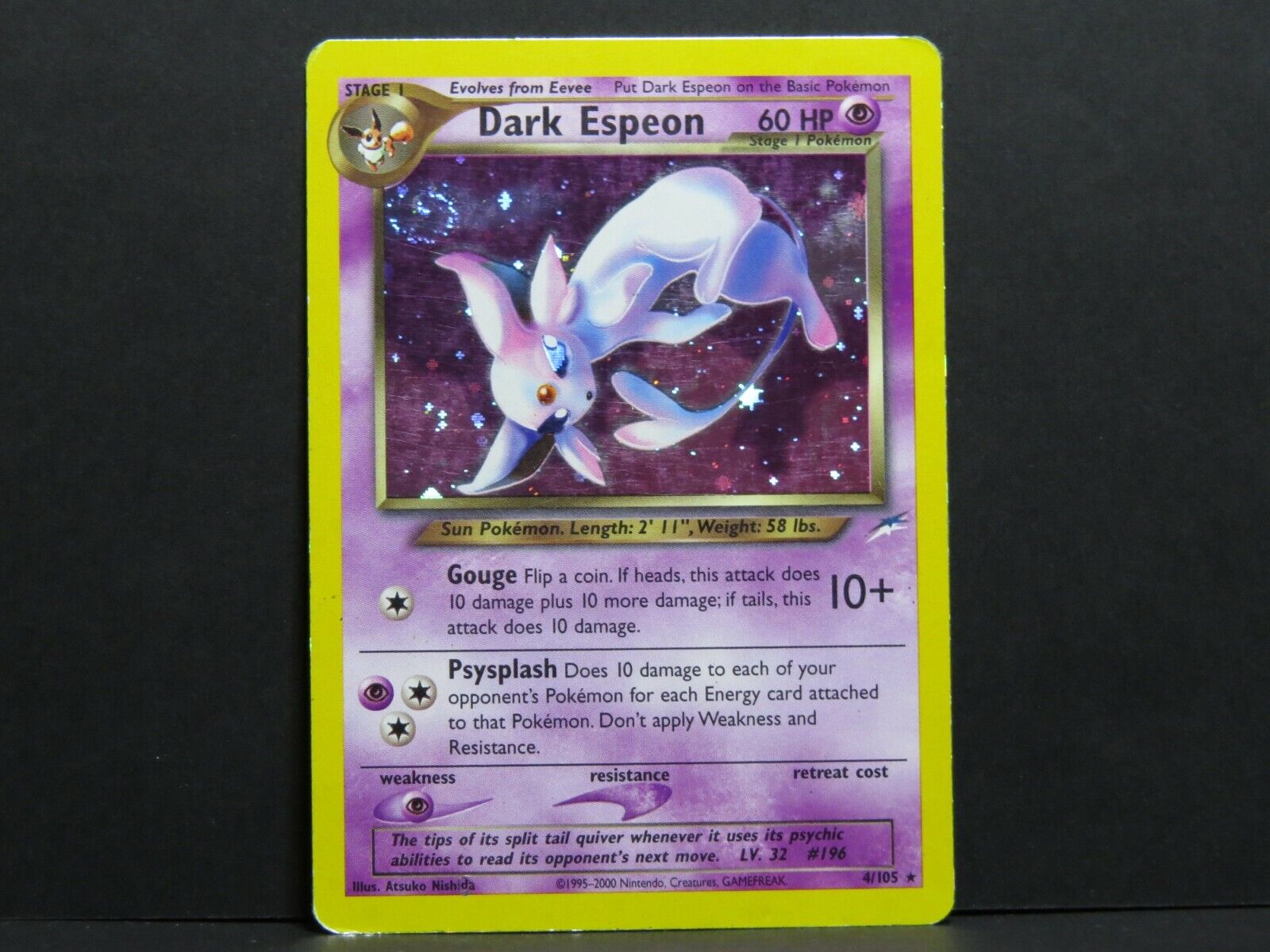 Dark Espeon 4/105 - Neo Destiny Pokemon Card (Near Mint) | eBay Dark Espeon 4/105 - Neo Destiny Pokemon Card (Near Mint) | eBay