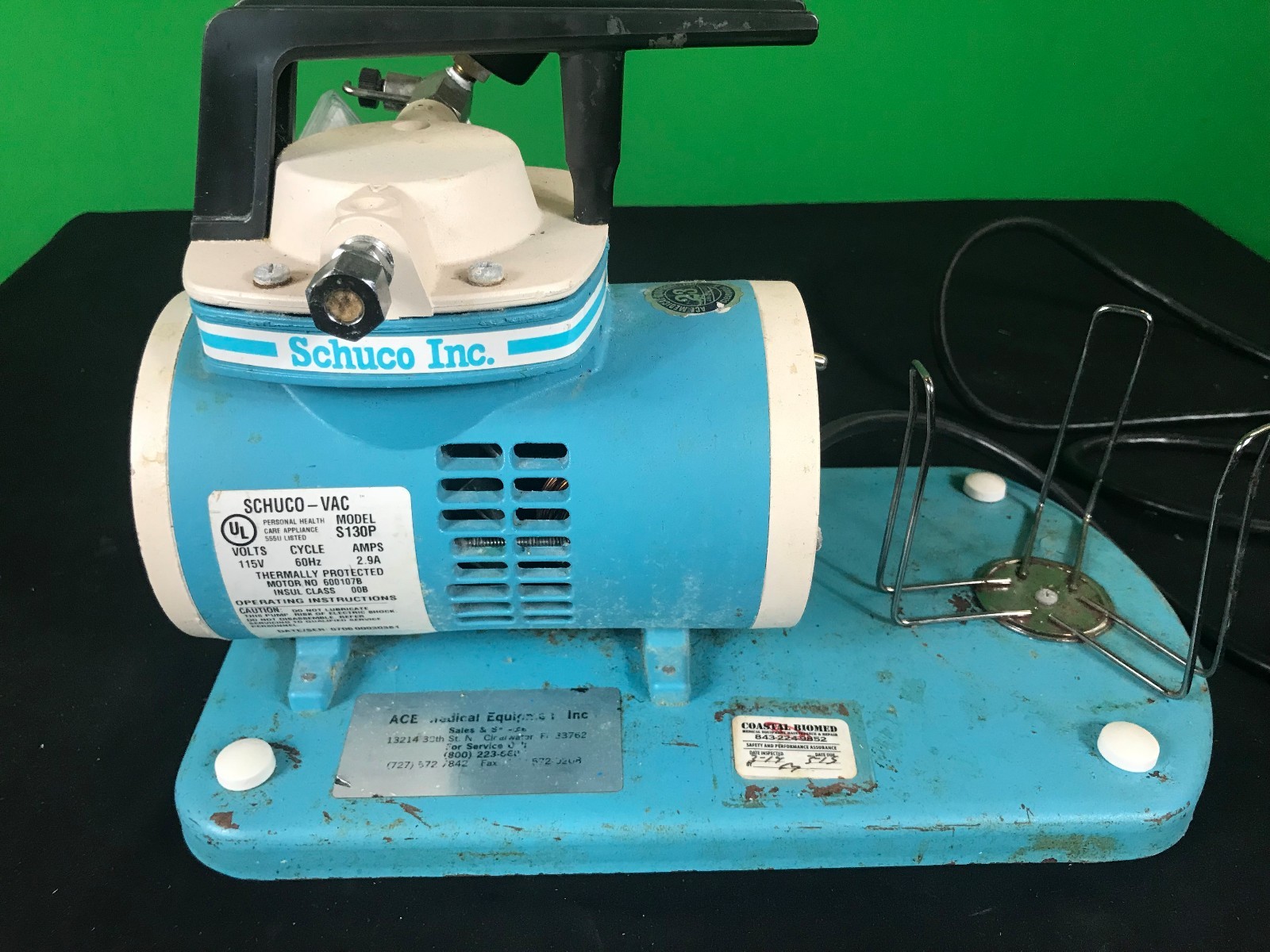 Schuco Vac S130 Vacuum Aspirator Suction Oil-Less Pump 60Hz Cycle 115V 2.9A used