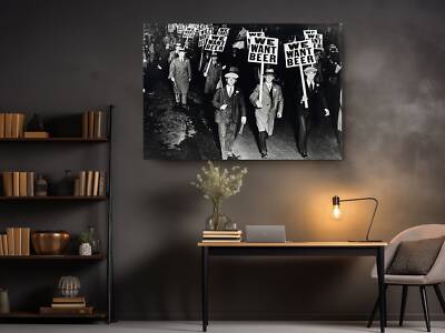 We Want Beer Protest Art Photography Canvas Print - Wall Art Home Decor