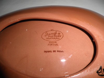 Vintage handpainted Stangle Pottery Ashtray, Pintail Duck, made in USA