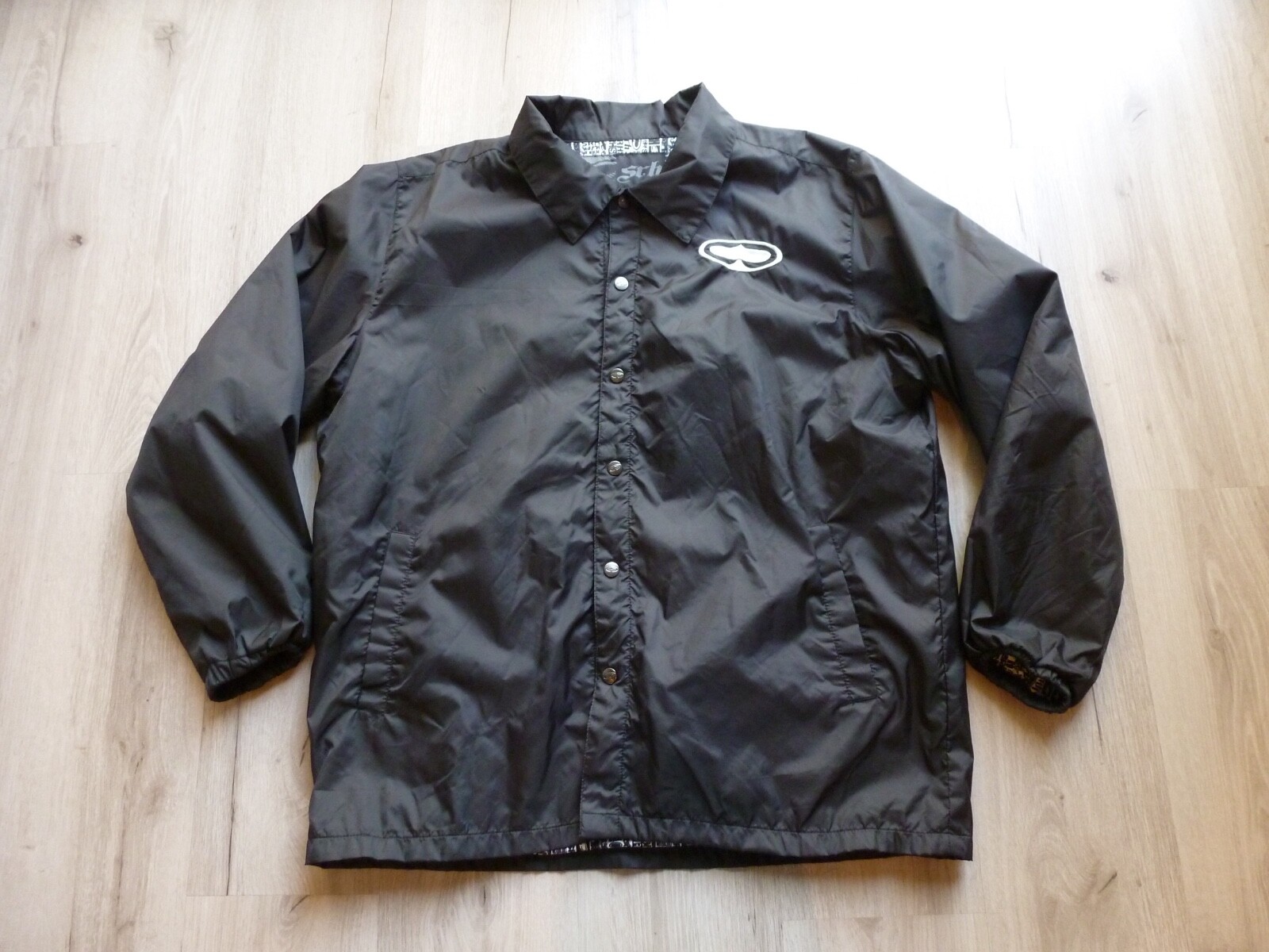 SRH Coach Jacket XL Polyester Black Embroidered Logos Skater