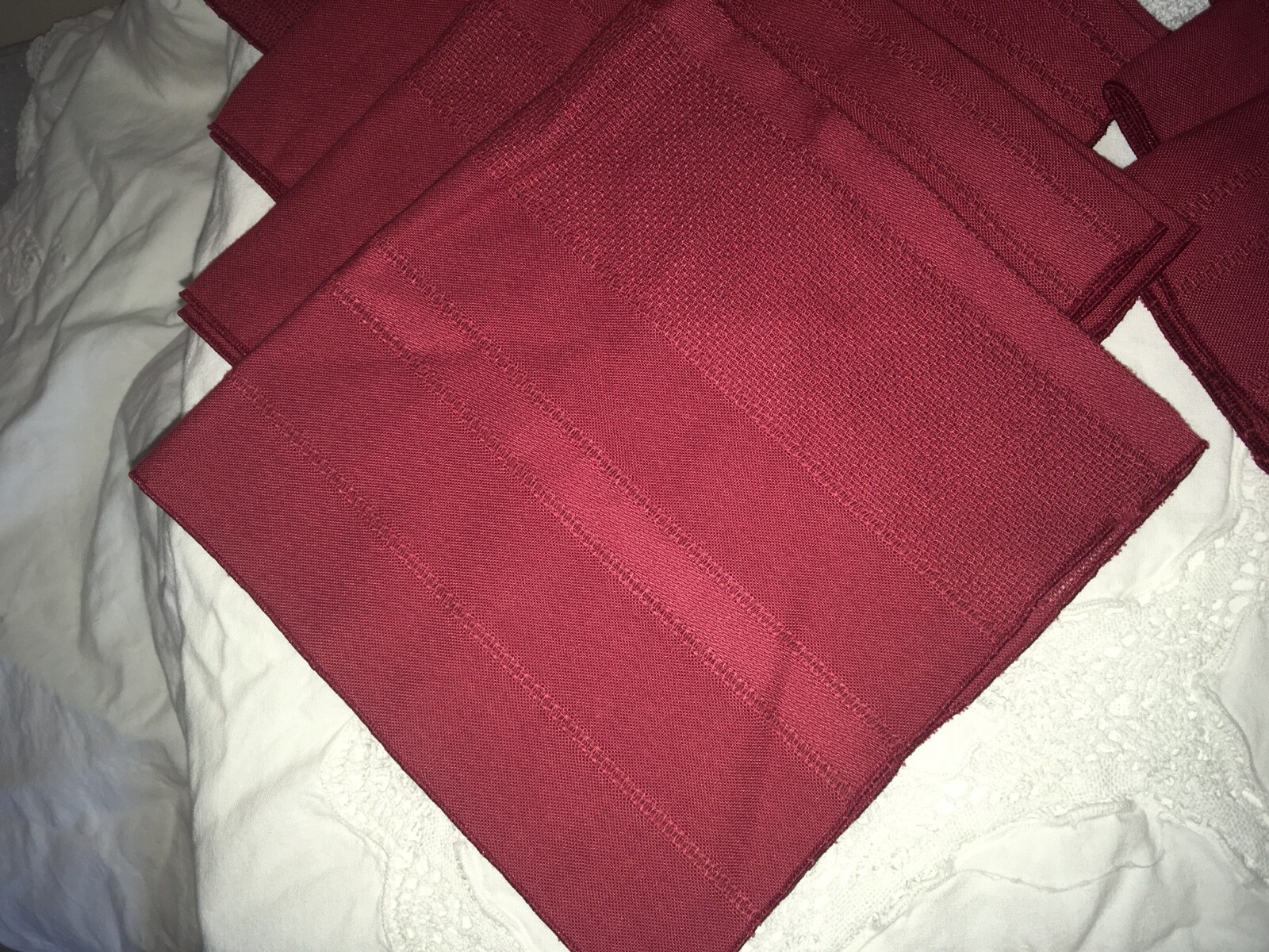 8 Matching Maroon Colored Napkins