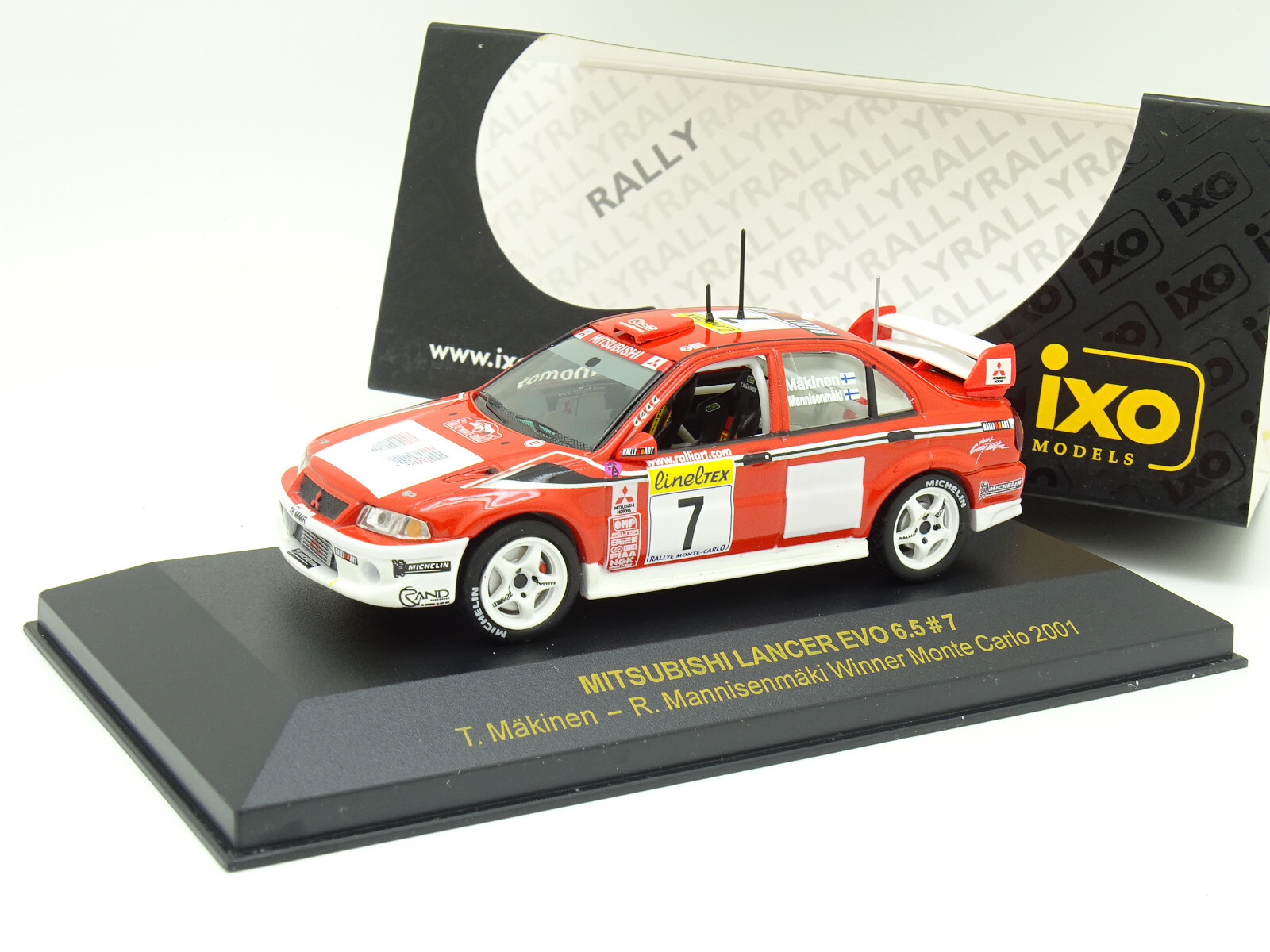 Ixo 1/43 - Mitsubishi Lancer Evo 6.5 N°7 Winner Rally Monte