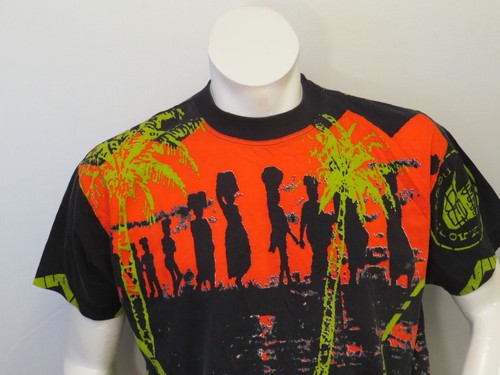Vintage Body Glove Shirt - Everywhere Tribal Graphic Rasta Colours - Men's Small