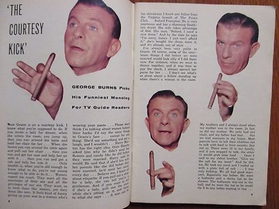 1956 TV Guide(GEORGE BURNS/MAY WYNN/MICHAEL ANSARA/THE  BUCCANEERS/SIDNEY MILLER