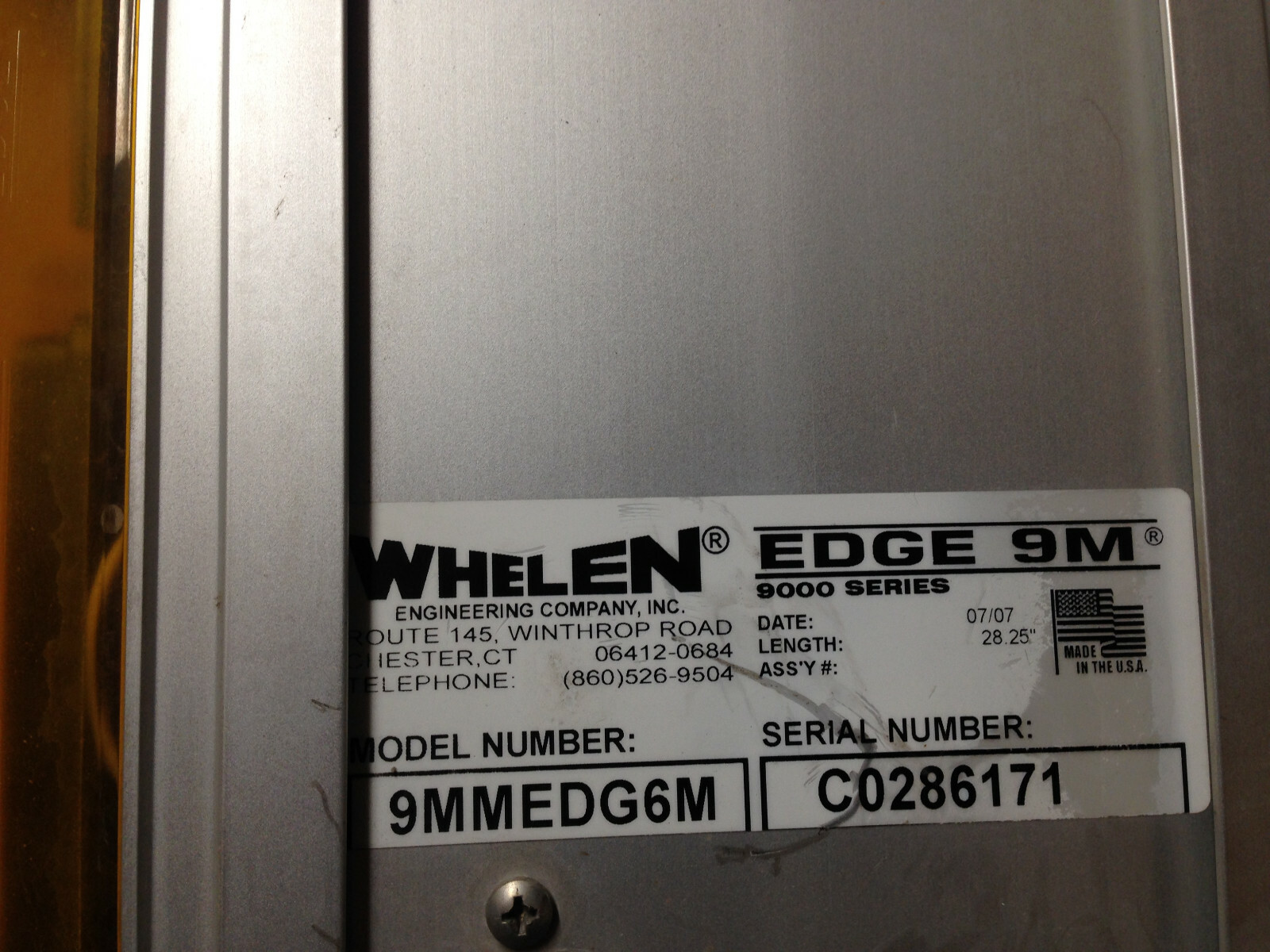 Whelen Mini Amber Light Edge 9000 Lightbar