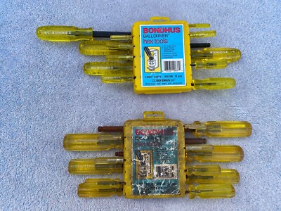 13pc. Set Of Bondhus Balldriver Hex Tools .050-3/8'' No. 10637 Lot Of 2