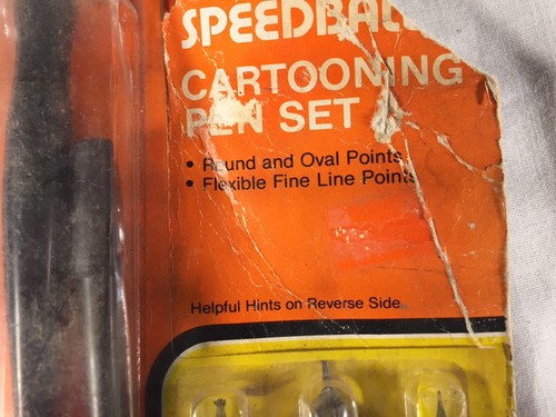 Vintage Speedball Cartooning Pen Set Round Oval Points Flexible Fine Line Points