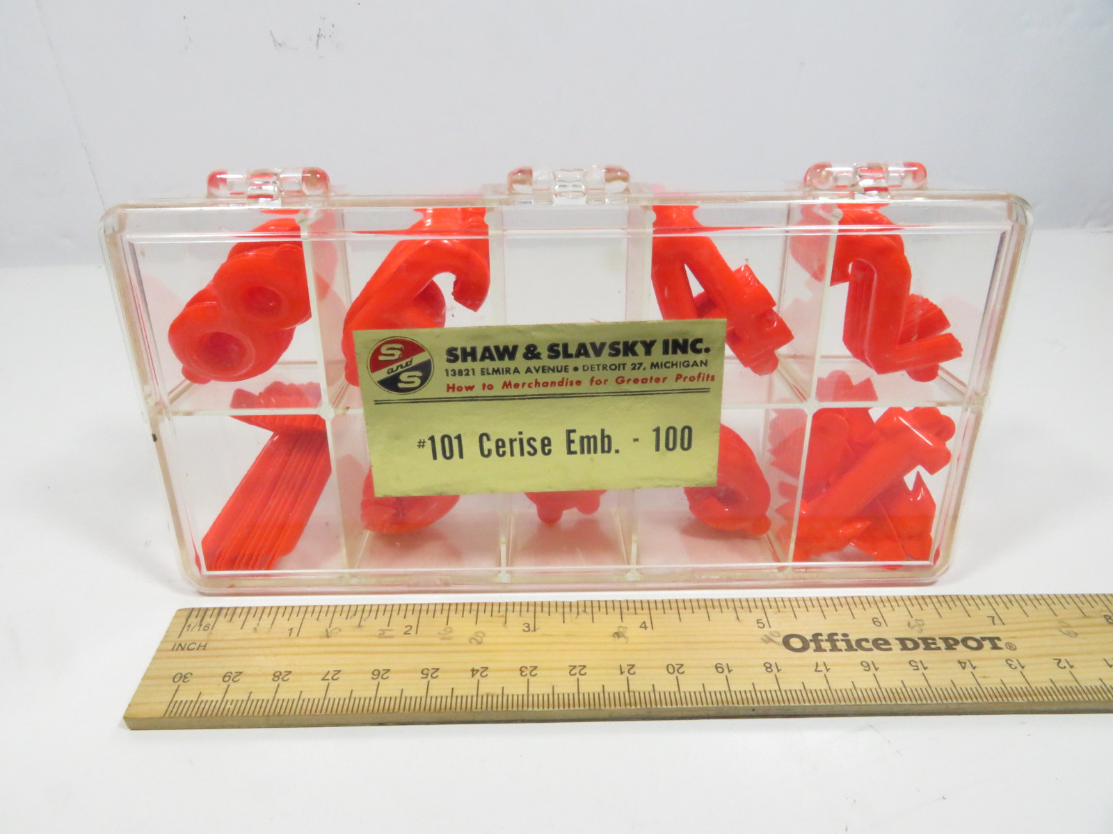 VTG Box of Shaw & Slavsky Store Shelf Pricing Numbers Produce Meat Tags Plastic