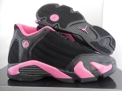 pink and black jordan 14s