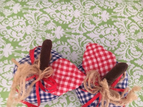 Gingham Fabric Apples Set Of 2