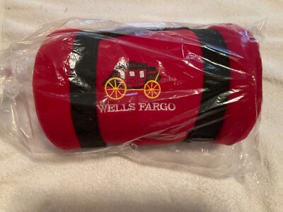 Wells Fargo Picnic Blanket with Embroidered Stagecoach Logo - BNIP