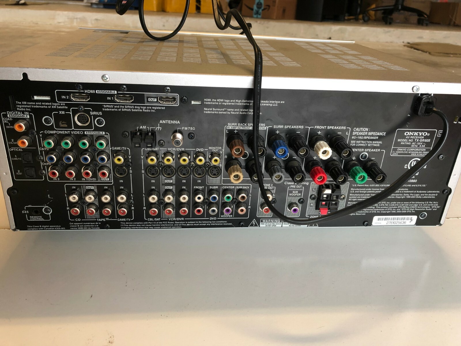 Onkyo TX-SR605 Silver 7.1 Channel Home Theater Reciever