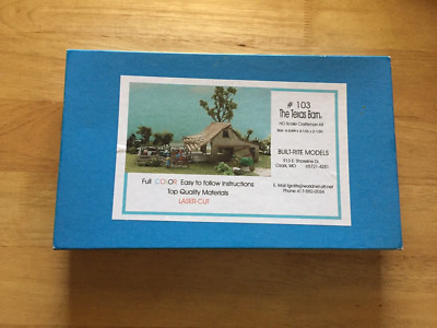 HO ''The Texas Barn'' Built-Rite Models Craftsman Laser Cut Wood Kit # 103 - New