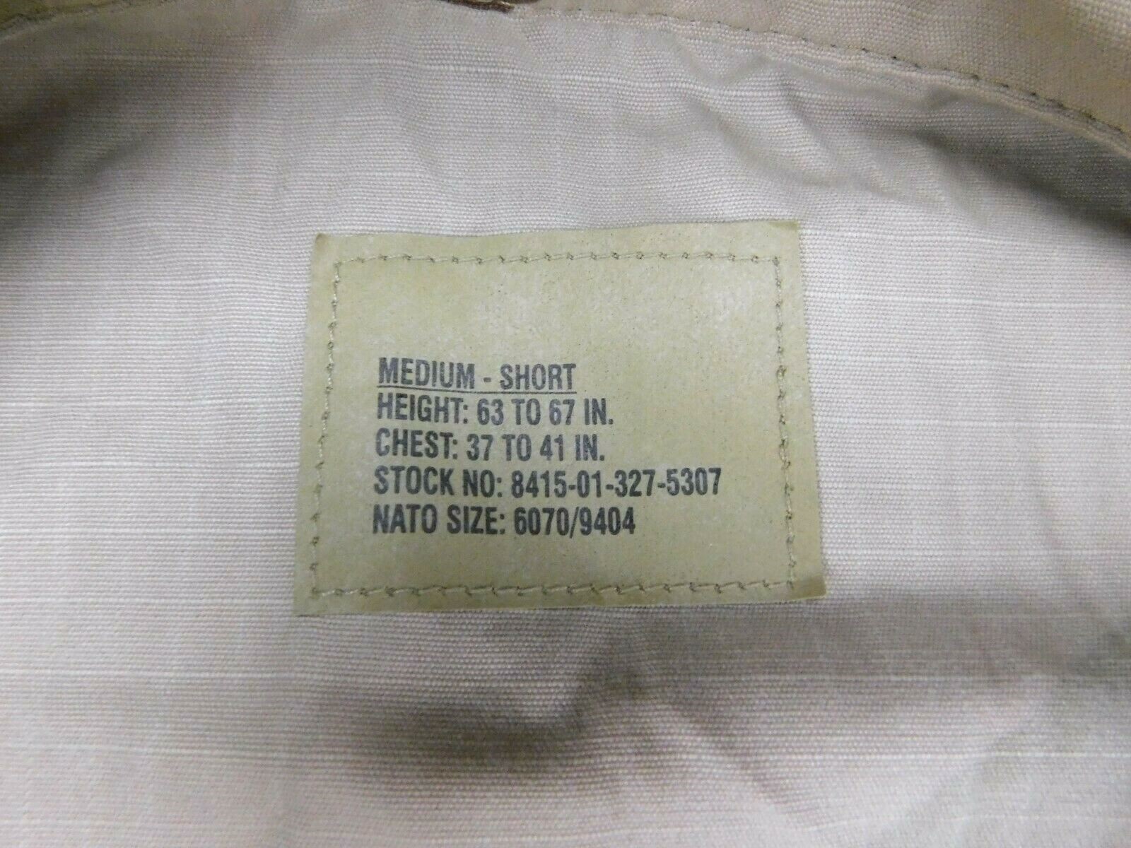 US Military Desert DCU Camouflage Ripstop Combat Coat M Medium Short NWT