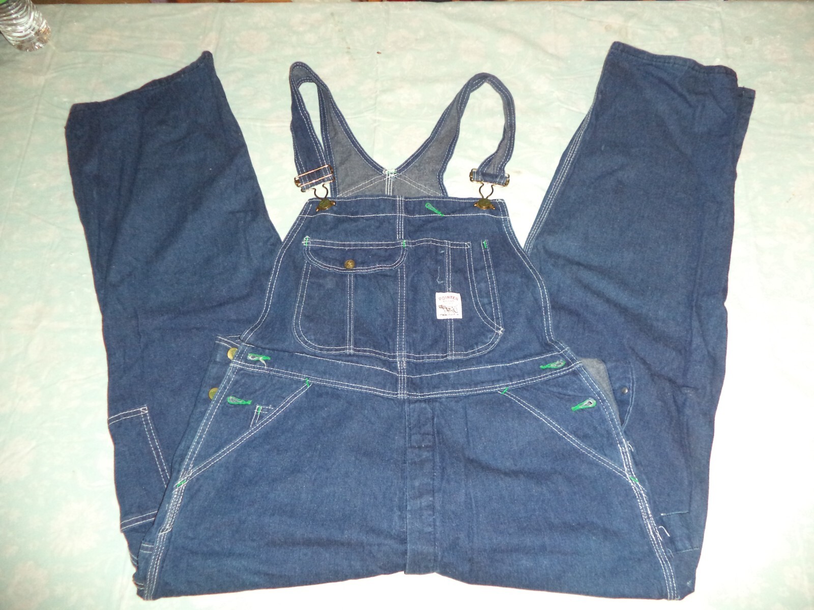 Vintage Pointer Brand Mens 34x30 Bib Overalls Blue Denim USA