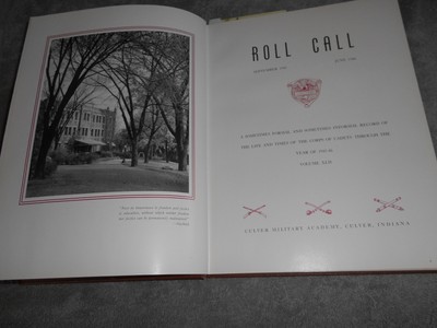 1945 - 46  Culver Military Academy  - The Roll Call  George M. Steinbrenner lll