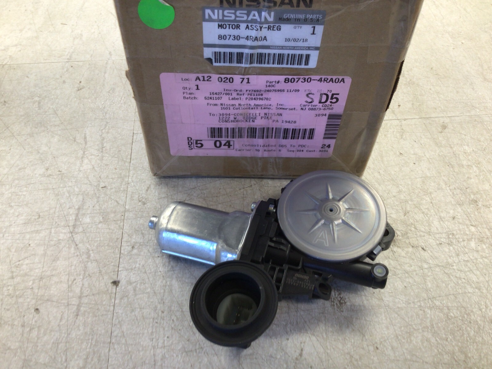 2016-2020 Nissan Maxima OEM Front Passenger Window Lift Motor 80730-4RA0A