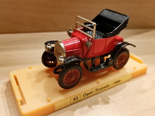 Vintage Ziss Euro-Modell 1909 Opel Torpedo 43 Diecast Toy Car w/ Case Germany #8