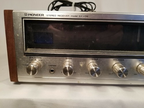 Vintage Pioneer SX-434 AM/FM Stereo Receiver Wood Cabinet
