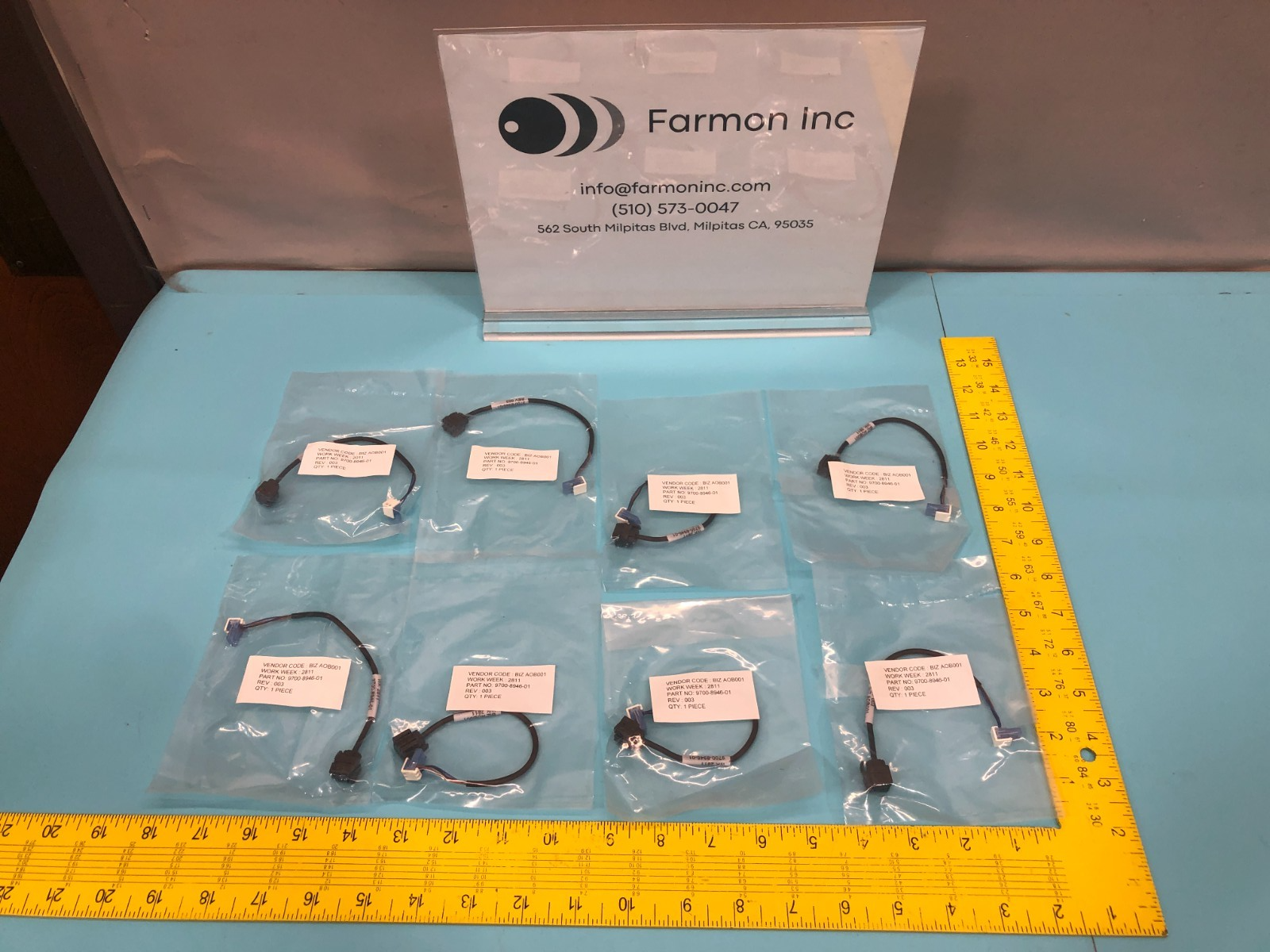 Lot of 8 Asyst 9700-8946-01 Cable, 194307