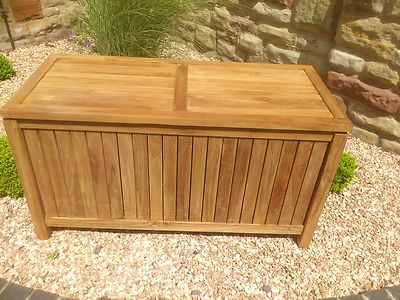 Auflagenbox Teak 125cm offen Gartenbox Kissenbox neu Gartenmöbel Teakholz  TH001