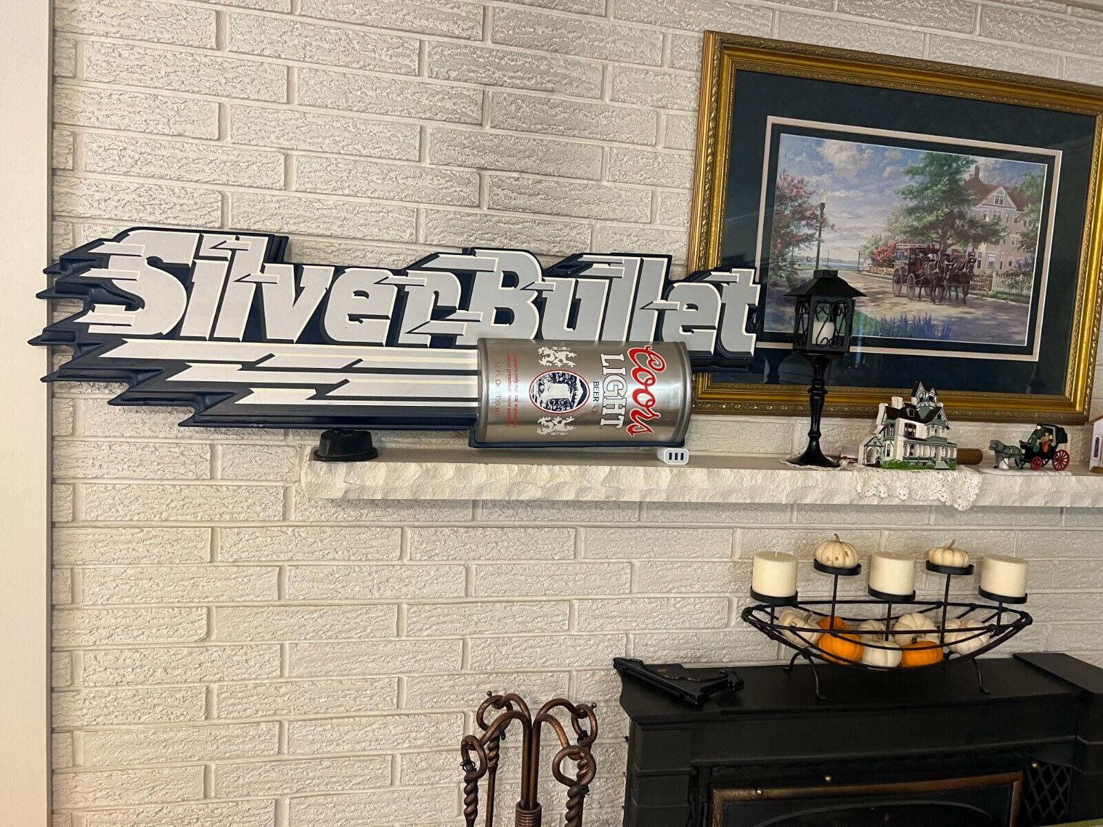 Rare Large Coors Light Silver Bullet Sculptured LOgo Sign Rare Large Coors Light Silver Bullet Sculptured LOgo Sign