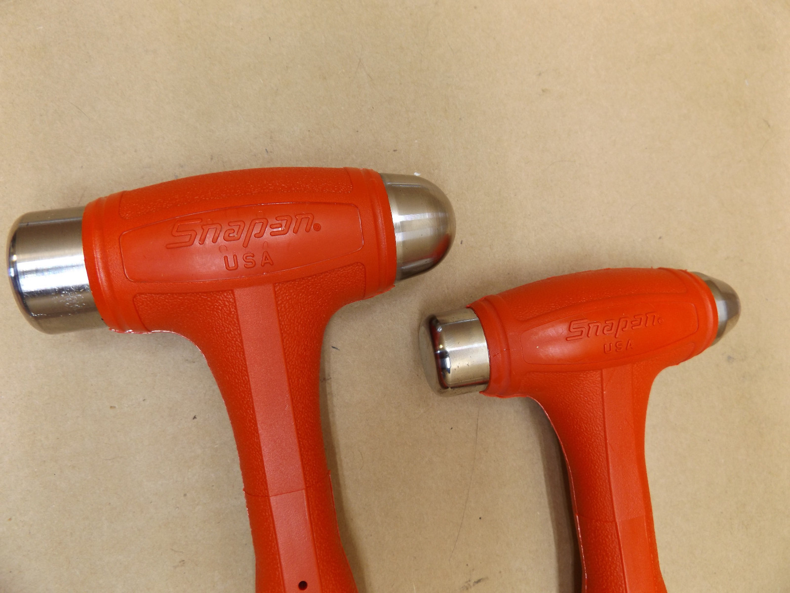 Snap-on HBBD8 and HBBD16 Red Dead Blow Ball Peen Soft Grip Hammers   **NEW**