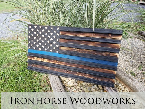 Thin Blue Line Police Officer, LEO, SWAT, First Responders, Coin Display Flag