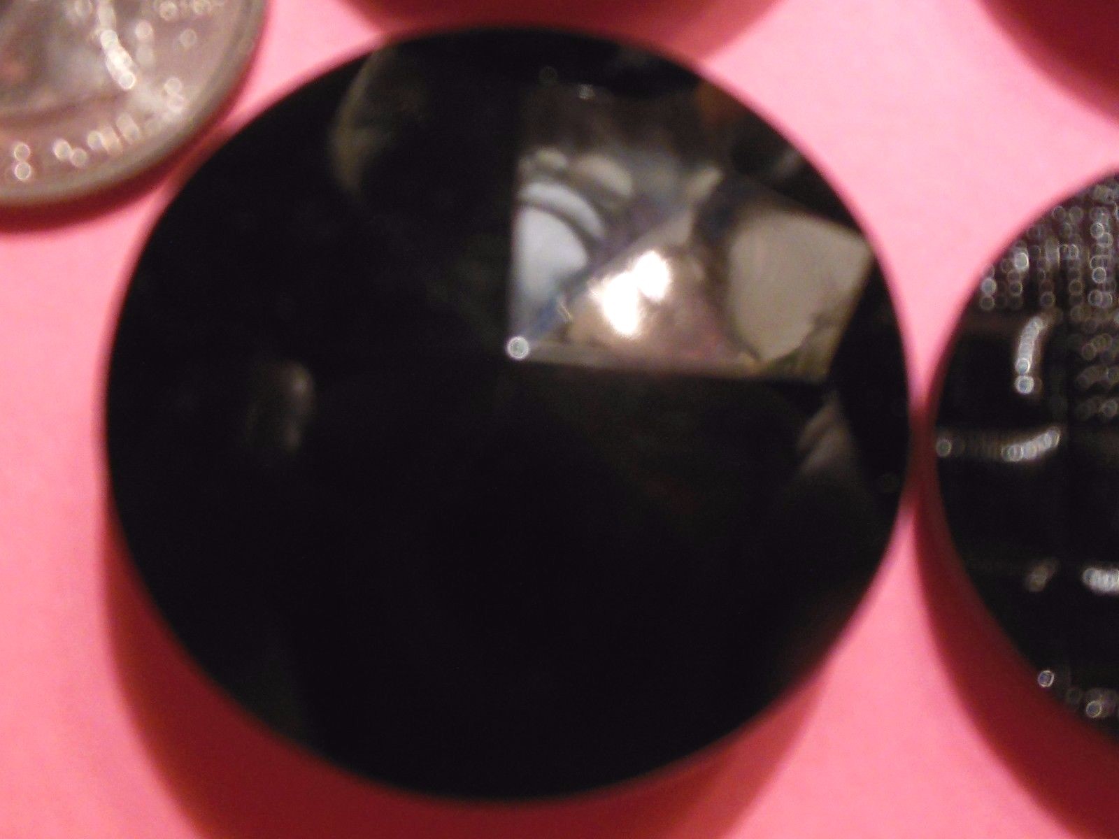 10 Antique Vintage Large Glass Buttons Black Victorian 1890's-1950's Modern