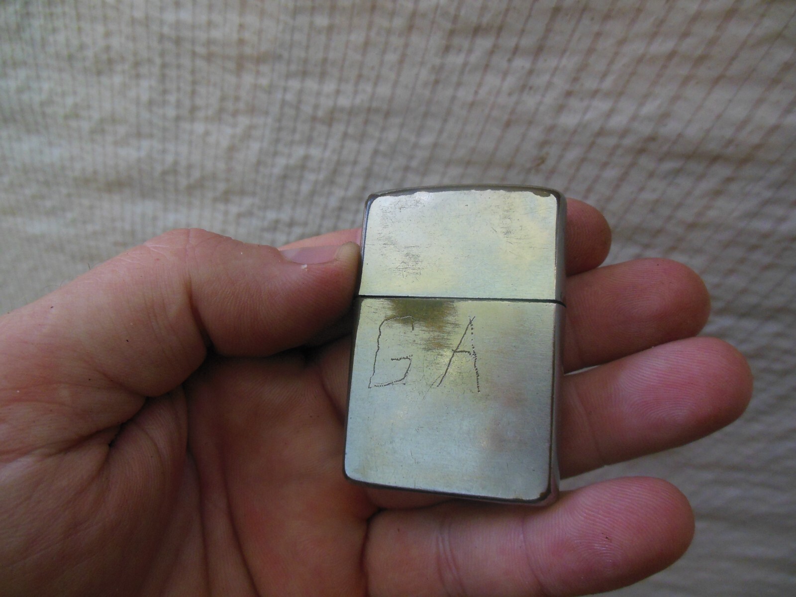 Vintage Zippo Lighter 1962 Missing Hinge Pin Stamped GA Patent 2517191の
