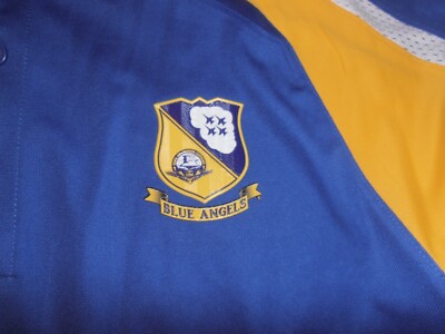 NWT- U.S. NAVY ''THE BLUE ANGELS'' FLIGHT TEAM EMBROIDERD LOGO POLO SHIRT MEN'S M