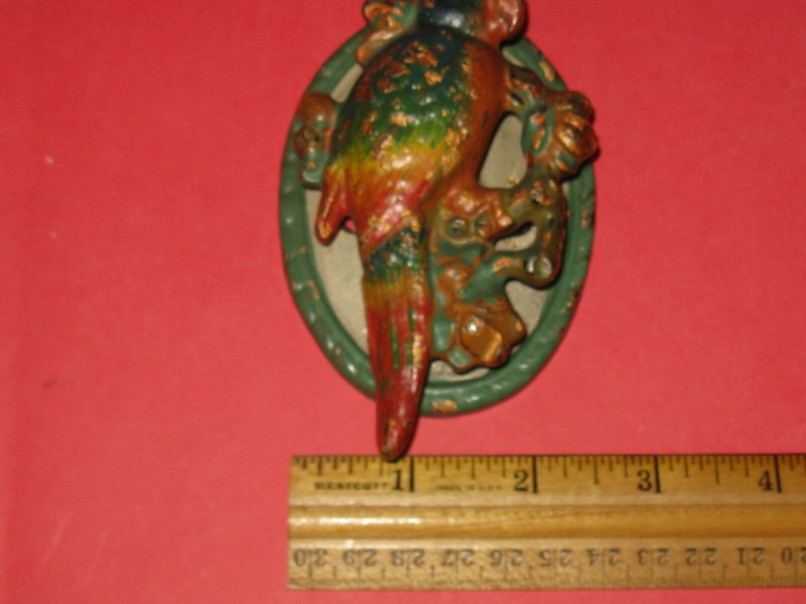Antique Hubley #82 Home Parrot Bird Cast Iron Door Knocker Bell 1920-BL