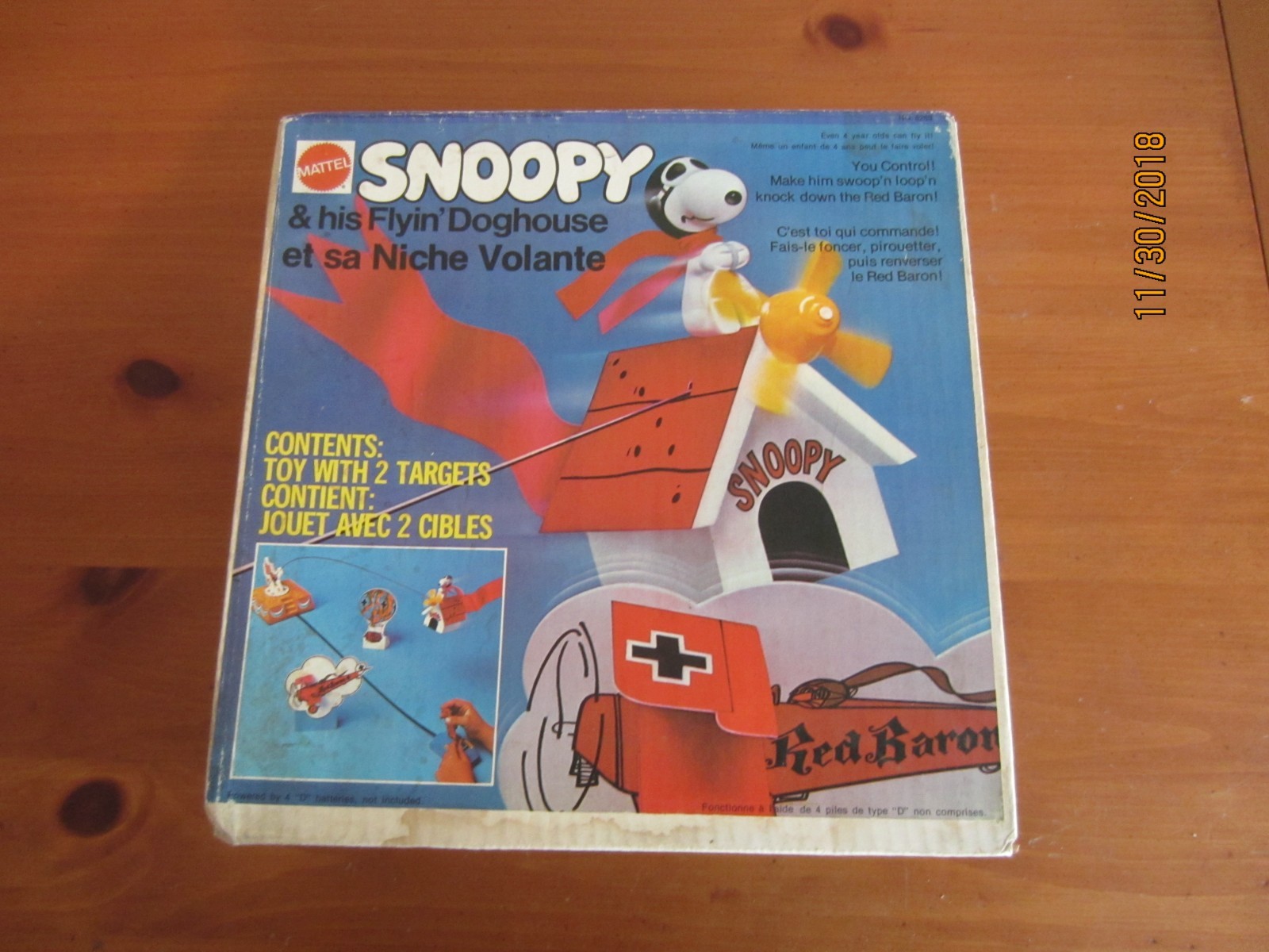 1973 Mattel Snoopy & His Flyin' Doghouse Red Baron w/Box New- Vertibird