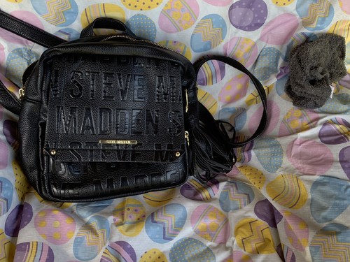 Steve Madden Backpack Purse. Black.