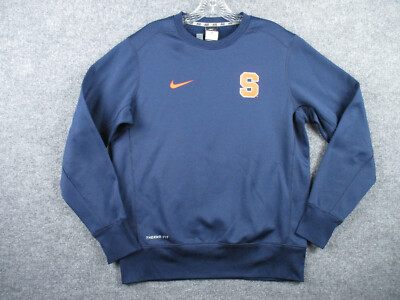 Nike Syracuse Orange Sweatshirt Adult M Blue Long Sleeve Therma Fit Graphic Mens