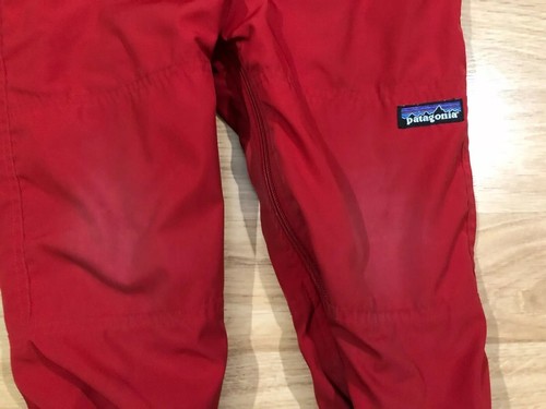 Baby PATAGONIA Snowpants Size 3T Red Zip Front Bibs Style