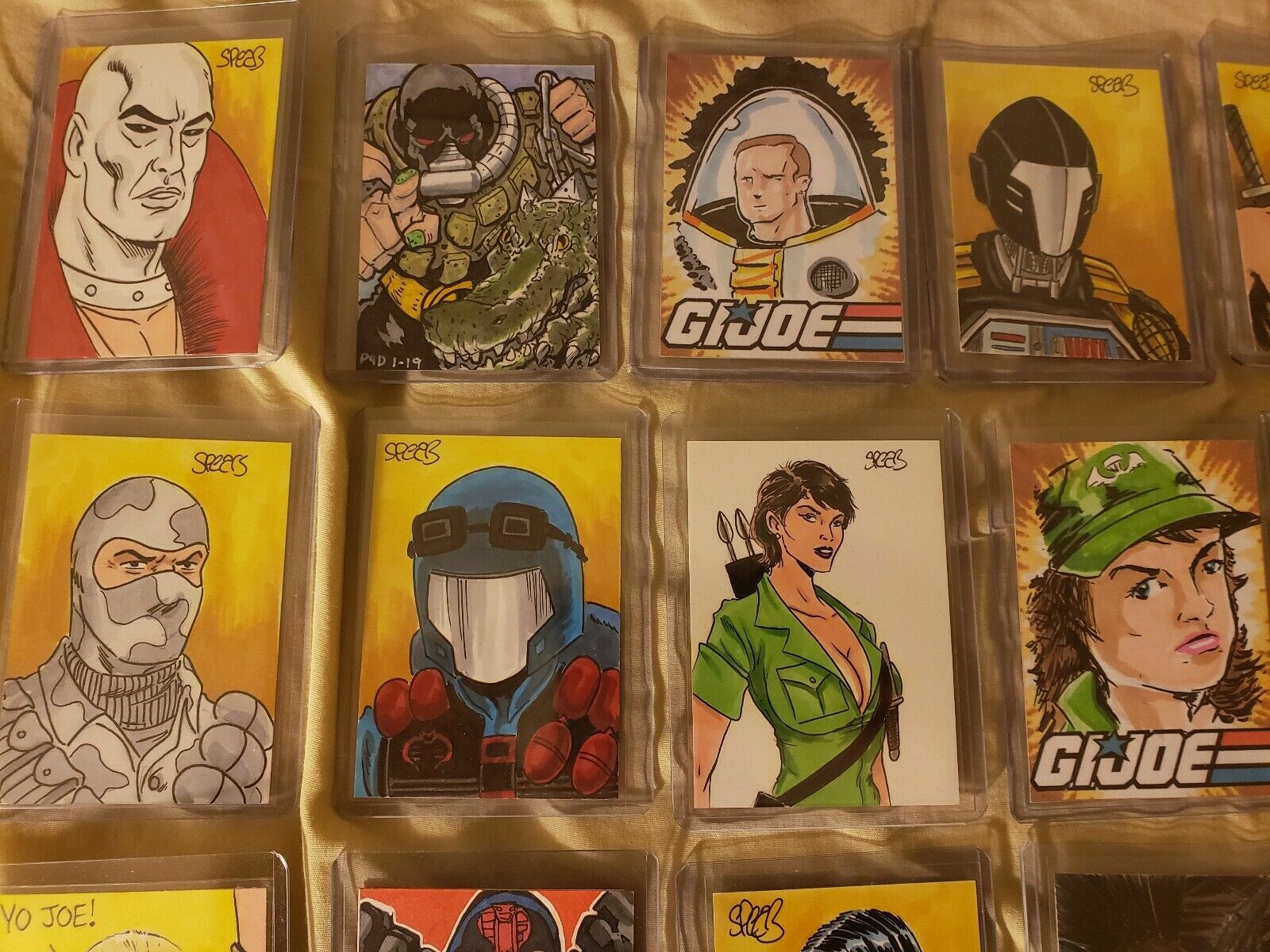 Gi Joe Sketch card Lot Collection Cobra Snake Eyes Shipwreck Art Painting GIJOE