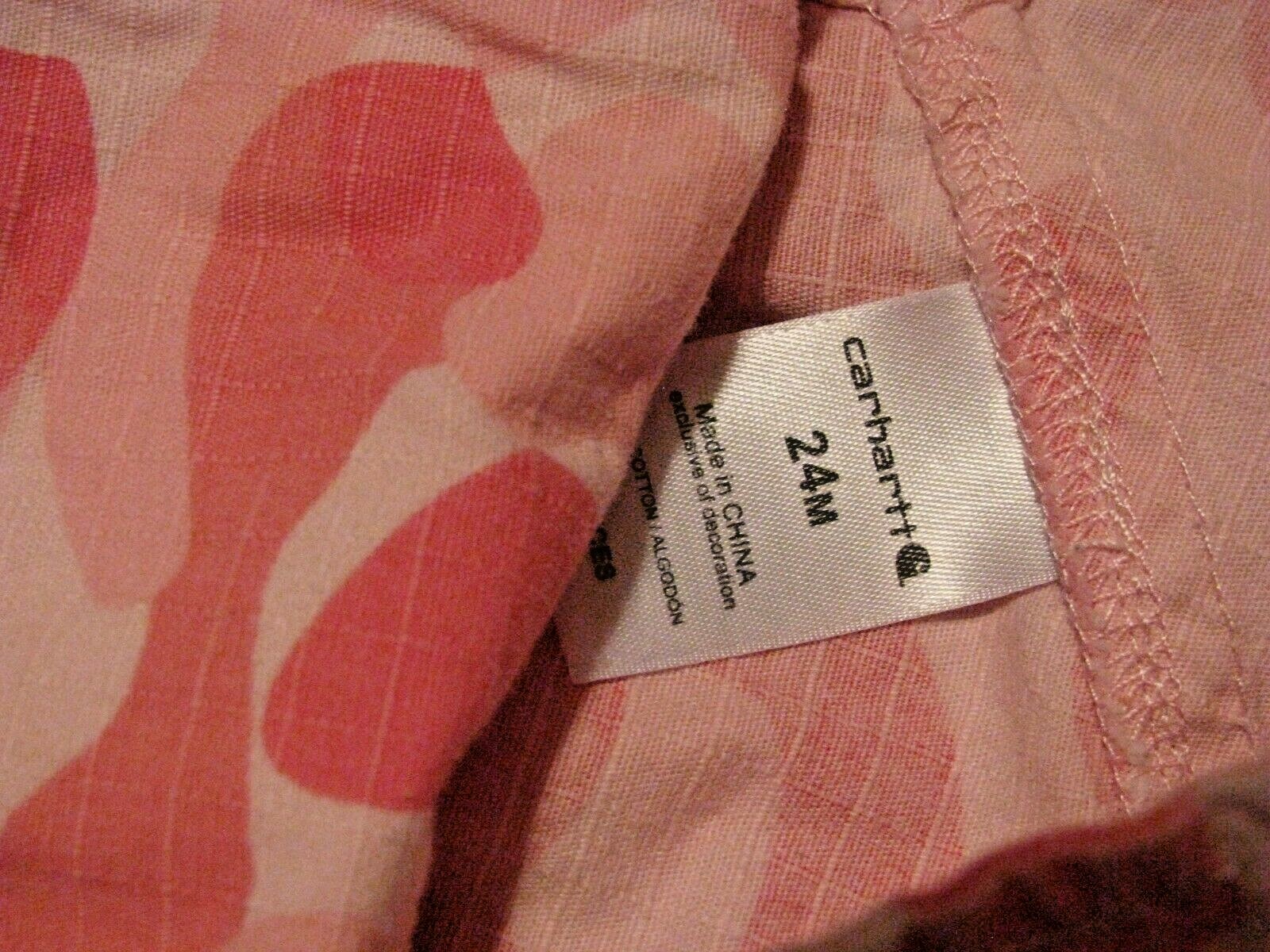 Carhartt Pink Camo Bib Overalls size 24 Months