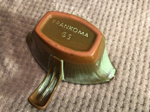 Late 60s Frankoma Plainsman Gravy Boat - Prairie Green - USA Pottery Vintage