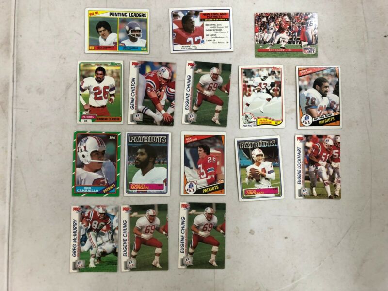 Lot Of 16 Assorted Nfl Football New England Patriots Card Various Year & Player
